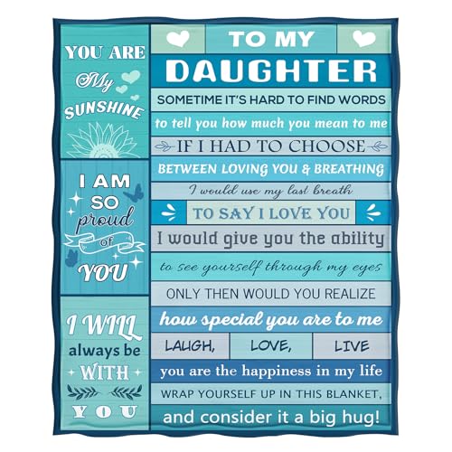 Levens Daughter Blanket 60"x50" Blue-Green Soft Flannel Throw Gift