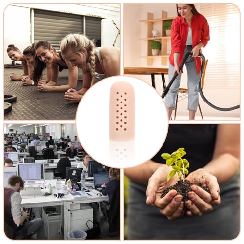 16 Pcs Gel Finger Cots with Air Holes Silicone Finger Protectors Breathable Covers Protection Anti Nail Biting Gloves for Fingers Tips Toe Sleeves Protection for Wound Fingers Cracking (Nude)