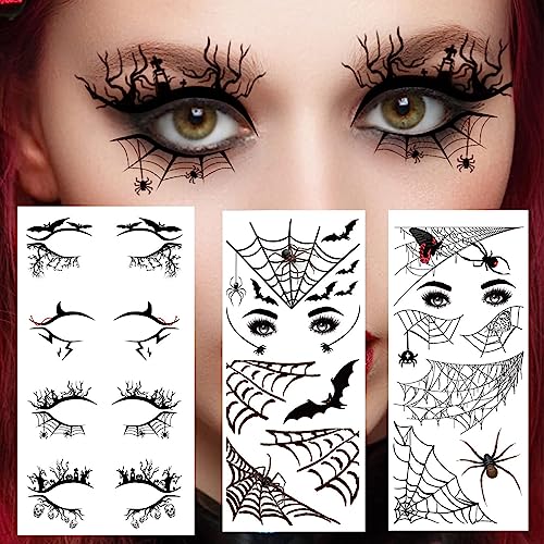 Halloween Temporary Eye Tattoo Stickers Eyeliner Decals 4 Pairs