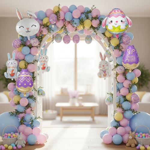 9-Piece Easter Balloon Kit with Bunny Decorations for Parties