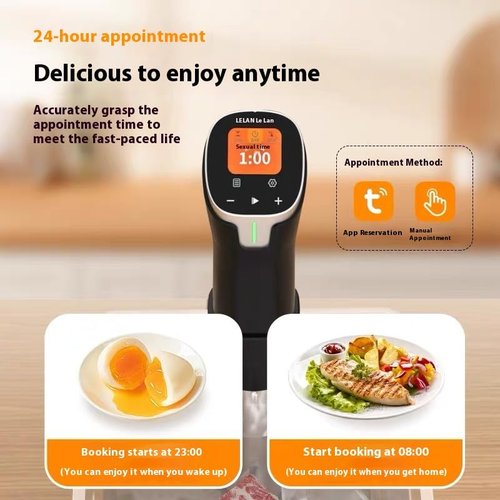 1100W Sous Vide Precision Cooker with Touchscreen & WiFi App Control, 24-Hour Delay Start, Accurate Temperature Control for Perfect Cooking