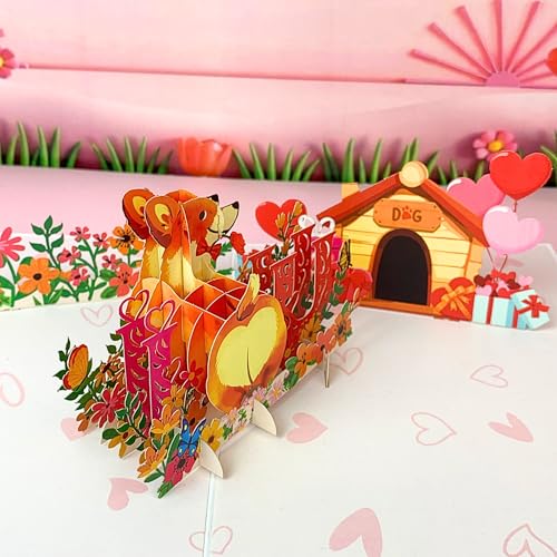 Corgi Pop-Up Card - 3D Valentine's Day Greeting Card