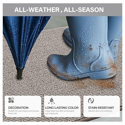 GRANNY SAYS Grey Indoor Doormat 32" x 20" Non-Slip Washable