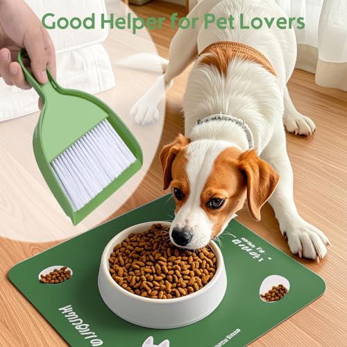 ThinkLearn 2PCS Green Mini Dust Pan and Brush Set for Easy Cleaning