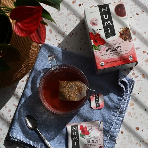 Numi Organic Hibiscus Herbal Tea Bags 1.5oz - Caffeine-Free Floral Blend