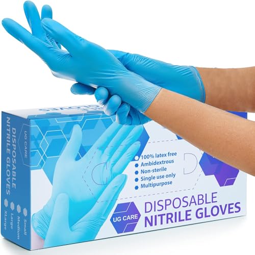 UniGroup Care Nitrile Gloves Large - 100 Pcs Disposable Powder-Free 3 Mil
