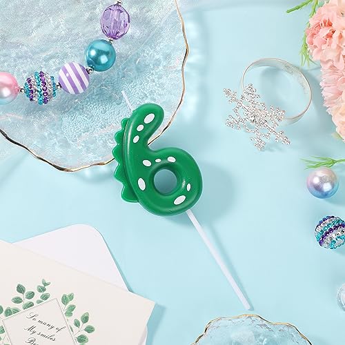 Dinosaur Birthday Number Candle - 2.8 Inch Cake Topper (Number 6)
