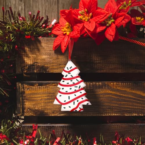 4pcs Christmas Tree Cake Ornaments Handmade Polymer Clay Dessert Decorations