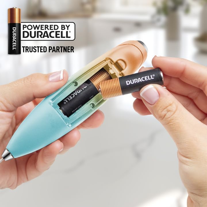 Zulay Kitchen Milk Frother Wand - Ultra-Fast Handheld Drink Mixer with 4 AA Duracell Batteries | Perfect for Coffee, Lattes, Cappuccino, Matcha & Creamer - Sunrise