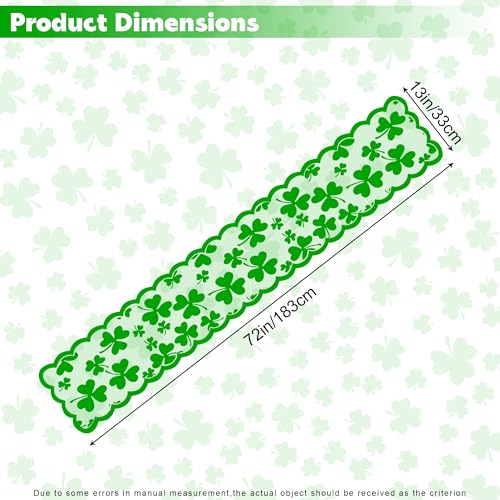 St. Patrick's Day Green Shamrock Lace Table Runner - Irish Party Decor