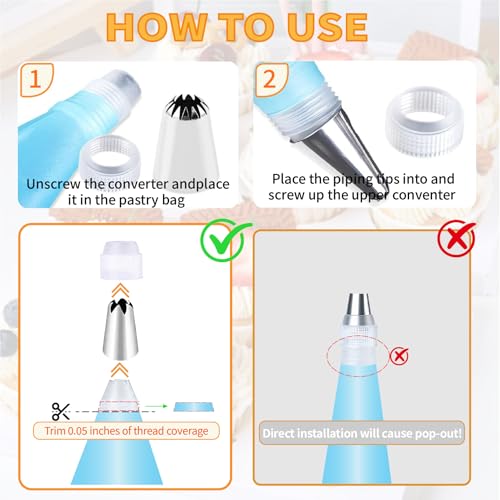14-Piece Stainless Steel Piping Tips Set for Cake Decorating