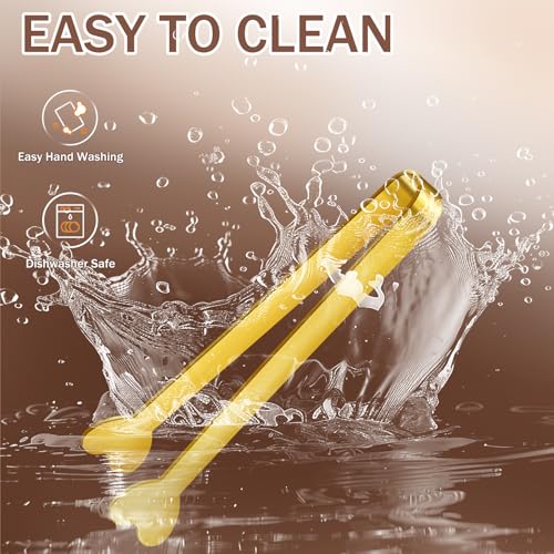 Gold Mini Serving Tongs Set - 8 PCS Stainless Steel Kitchen Utensils