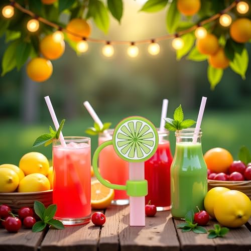 Green Lemon Silicone Straw Cover for Stanley 40 & 30 Oz Tumbler