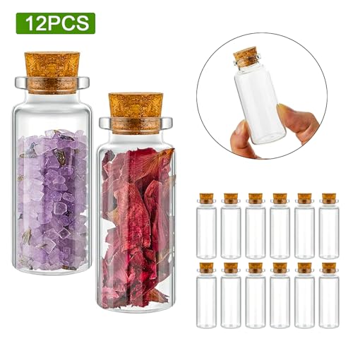 30ml Glass Bottles with Cork Stoppers - 12 Pcs DIY Mini Vials