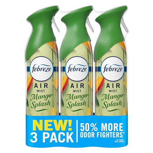 Febreze Air Mist Room Freshener Spray, Mango Splash Scent, 8.1oz (Pack of 3)