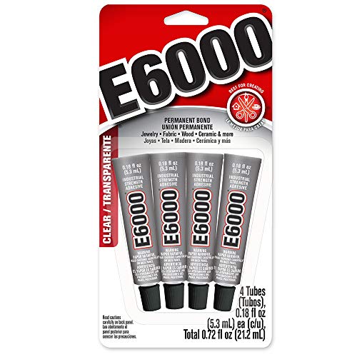 E6000 Craft Adhesive Mini Tubes (4 Pack) - Strong, Versatile Glue for Crafts & Jewelry
