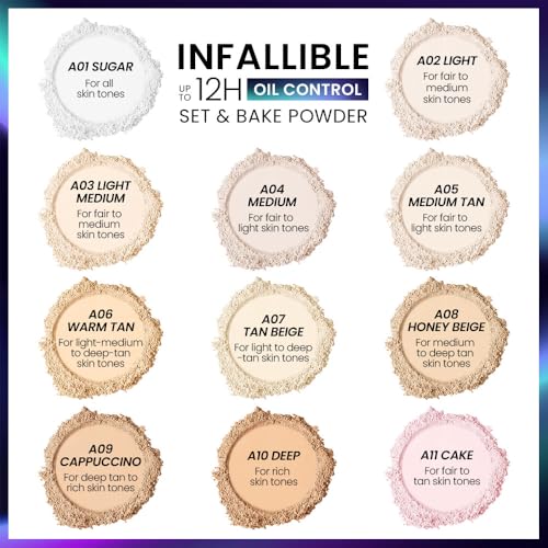 QIDSTERS Translucent Loose Setting Powder With Built-In Puff 0.21 oz