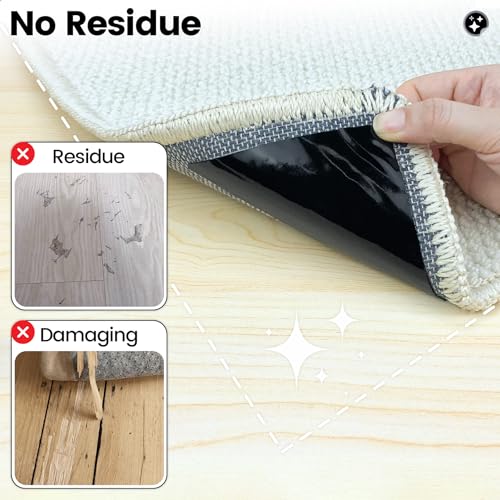 MOJOTORY Non-Slip Rug Grippers, Washable Adhesive Rug Tape, 12-Piece Set
