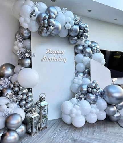 Silver Metallic Balloons 12 Inch - 100 Pack for Party Decorations - Variation: Silver