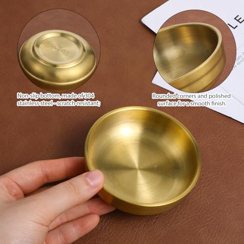 Exclaith Gold Stainless Steel Paperclip Holder for Desk Organizer