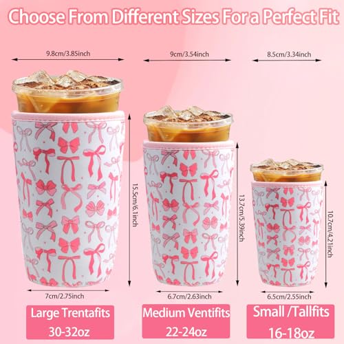Reusable Iced Coffee Cup Sleeves - 3 Pack for 16-32 oz Drinks