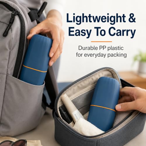Portable Toothbrush Travel Case with Rinse Cup - 2-in-1 Oral Care Holder