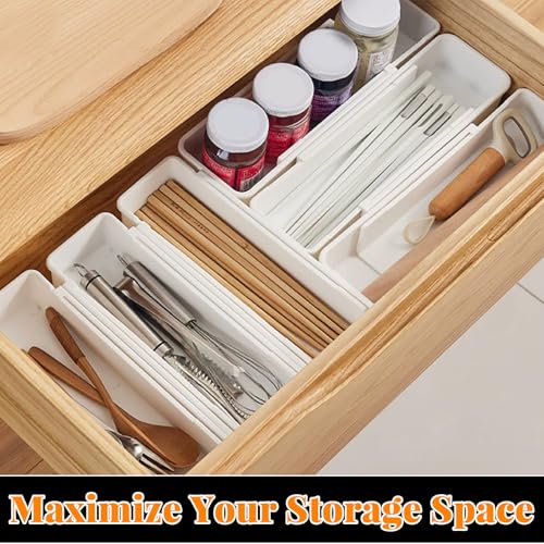 Adjustable Expandable Drawer Organizer for Deep Kitchen Utensils