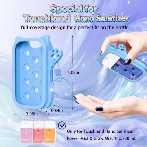 PeaKalo Cat Silicone Case for Touchland Hand Sanitizer Spray 1 fl oz