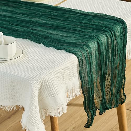 IZUS Sheer Cheesecloth Table Runner Rustic Boho Wedding Decor