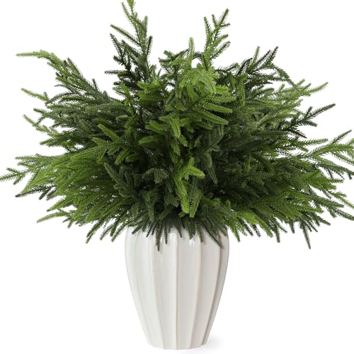 12Pcs 24 Inch Real Touch Norfolk Pine Branches Artificial Greenery for Christmas Decor