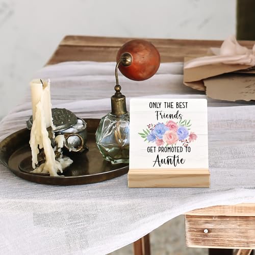 Auntie Gifts Wooden Desk Decor Plaque | 4x4 Inch Funny Sign