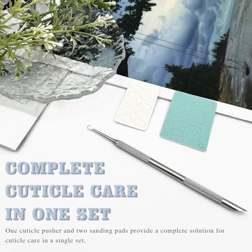 Stainless Steel Dual-Ended Cuticle Prep Tool with 100 & 180 Grit