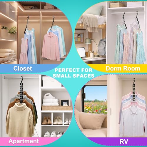 JIAYIISHU 12-Pack Multicolor Closet Organizers - Heavy-Duty Hangers
