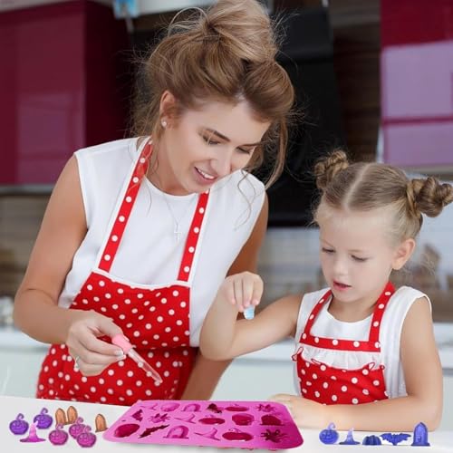 Hoxxu 2pcs Halloween Silicone Moulds 3D Candy & Chocolate Gummy Shapes