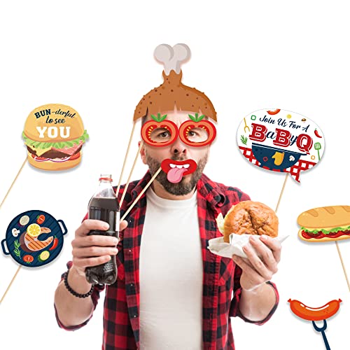 25-Piece Burger BBQ Photo Booth Props Set for Fun Parties