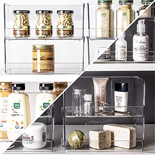 BINO Medium Stackable Plastic Storage Bins | Clear Pantry Organizers