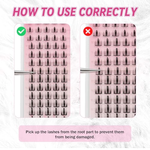 FADLASH Wispy Cluster Lashes - 3D DIY Reusable Eyelash Extensions Mix 10-16mm