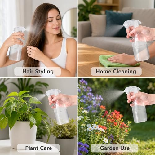 Atdcoek Leakproof Fine Mist Spray Bottle 2 Pack 300ml for Hair and Plants