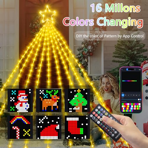 16.4ft LED Christmas Tree Lights with App & Remote Control - Waterfall Decor