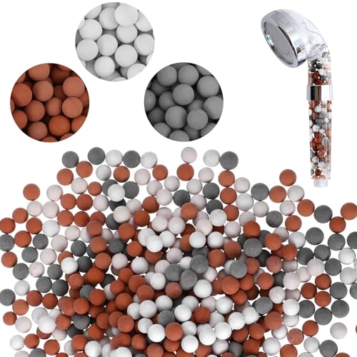 HekouJiub Mineral Shower Filter Beads 4-Pack, Softens Hard Water, Purifies Water