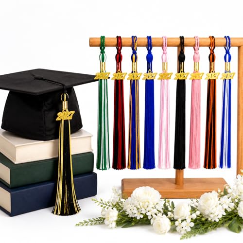 2027 Graduation Tassel - Blue & White with Gold Charm for Cap & Gown