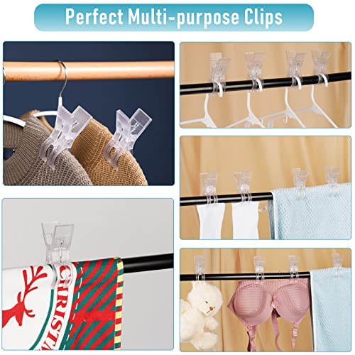 Heavy-Duty Beach Towel Clips for Chairs - 8-Pack Clear Windproof Clamps