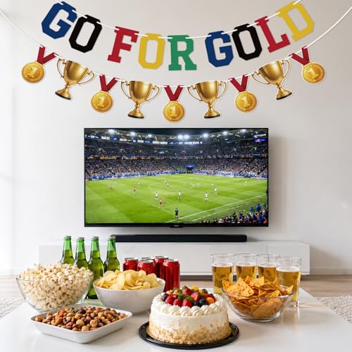 Pre-Strung Go for Gold Soccer Banner Garland for Party Decor