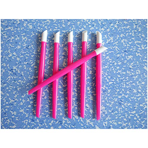Erewa 24 Pcs Rubber Nail Cuticle Pusher with Plastic Handle Assorted Colors