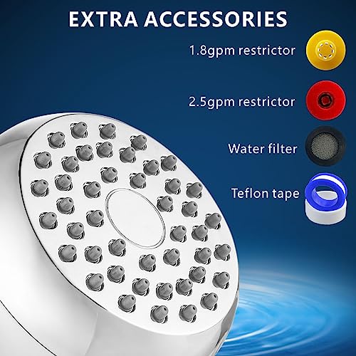High Pressure Shower Head - Chrome Pressure Boosting Showerhead
