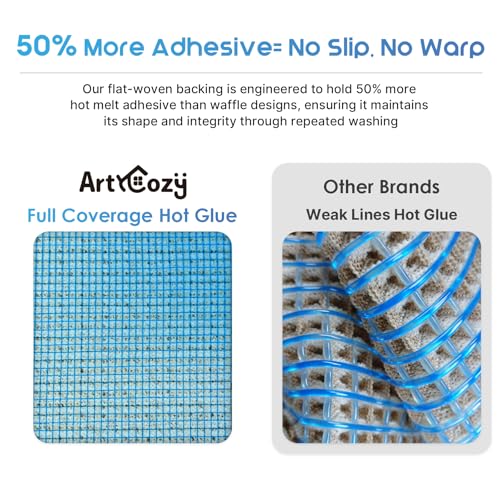 ArtyCozy Super Absorbent Waffle Bath Mat - Brown & White, 17"×24"