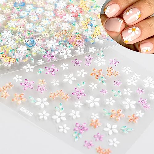 30 Sheets Floral Nail Art Stickers 3D Self-Adhesive Flower Decals