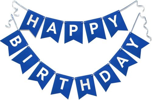 Happy Birthday Banner by Navy Blue | Nautical Theme Party Decorations - 13-Piece Garland Set