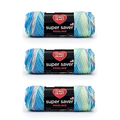 Red Heart Super Saver Yarn, 3 Pack, Stillwater Count