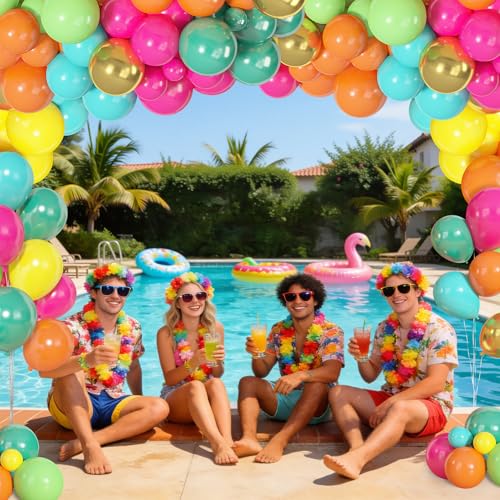 72pcs Tropical Balloon Set - 12" Latex Balloons for Parties